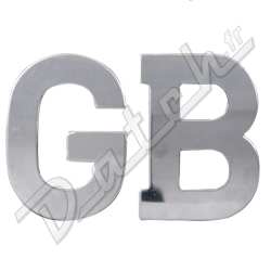 BADGE DE MALLE "GB" ADHESIF (INOX)