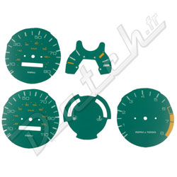 KIT FOND DE COMPTEURS MINI (FACE AU VOLANT) MPH (VERT)
