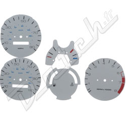 KIT FOND DE COMPTEURS MINI (FACE AU VOLANT) MPH (ARGENT)