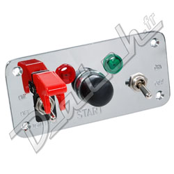 PORTE-INTERRUPTEURS BOUTON POUSSOIR + 2 INTERRUPTEURS + 2 TEMOINS