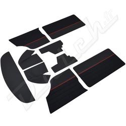  PACK GARNITURES INTERIEURES MINI (NOIR/MOULURE ROUGE COOPER) 1973-2000