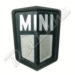 BADGE DE CAPOT MINI (BLASON) 1969-1996 "MINI" NOIR/GRIS