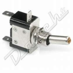 INTERRUPTEUR A BASCULE 2P (CHROME A LED) ORANGE