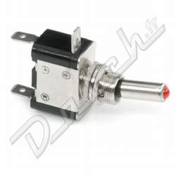 INTERRUPTEUR A BASCULE 2P (CHROME A LED) ROUGE