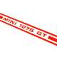 KIT AUTOCOLLANT MINI 1275GT (BANDES DE BAS DE CAISSE) ROUGE