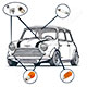  JEU D'AMPOULES MINI MK/7 1996-2000 OPTIQUES H4 (cabochons blancs)