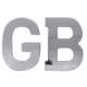 BADGE DE MALLE "GB" ADHESIF (INOX)