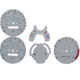 KIT FOND DE COMPTEURS MINI (FACE AU VOLANT) MPH (ARGENT)
