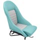 SIEGE BAQUET MINI COOPER S 1961-1971 (SKAI) BLEU CLAIR/SILVER BROCADE (D)