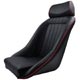 SEAT CLASSIC WITH HEADREST,VINYL WITH RED PIPING