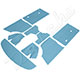  PACK GARNITURES INTERIEURES MINI (BLEU CLAIR)  1973-2000 (8 COTES)