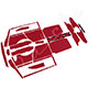  PACK GARNITURES INTERIEURES MINI (ROUGE TARTAN) BREAK 1962-1970 +TDB OVAL