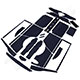  PACK GARNITURES INTERIEURES MINI (BLEU NAVY) BREAK 1962-1970 +TDB OVAL