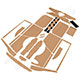 PACK GARNITURES INTERIEURES MINI (BISCUIT) BREAK 1962-1970 +TDB OVAL