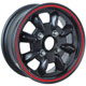 JANTE MINI ULTRALITE 5.5x12 NOIR SATINE + FILET ROUGE (JANTE SEULE)