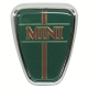 BADGE DE CAPOT MINI (BLASON) 1969-1996 "MINI" (FOND VERT)