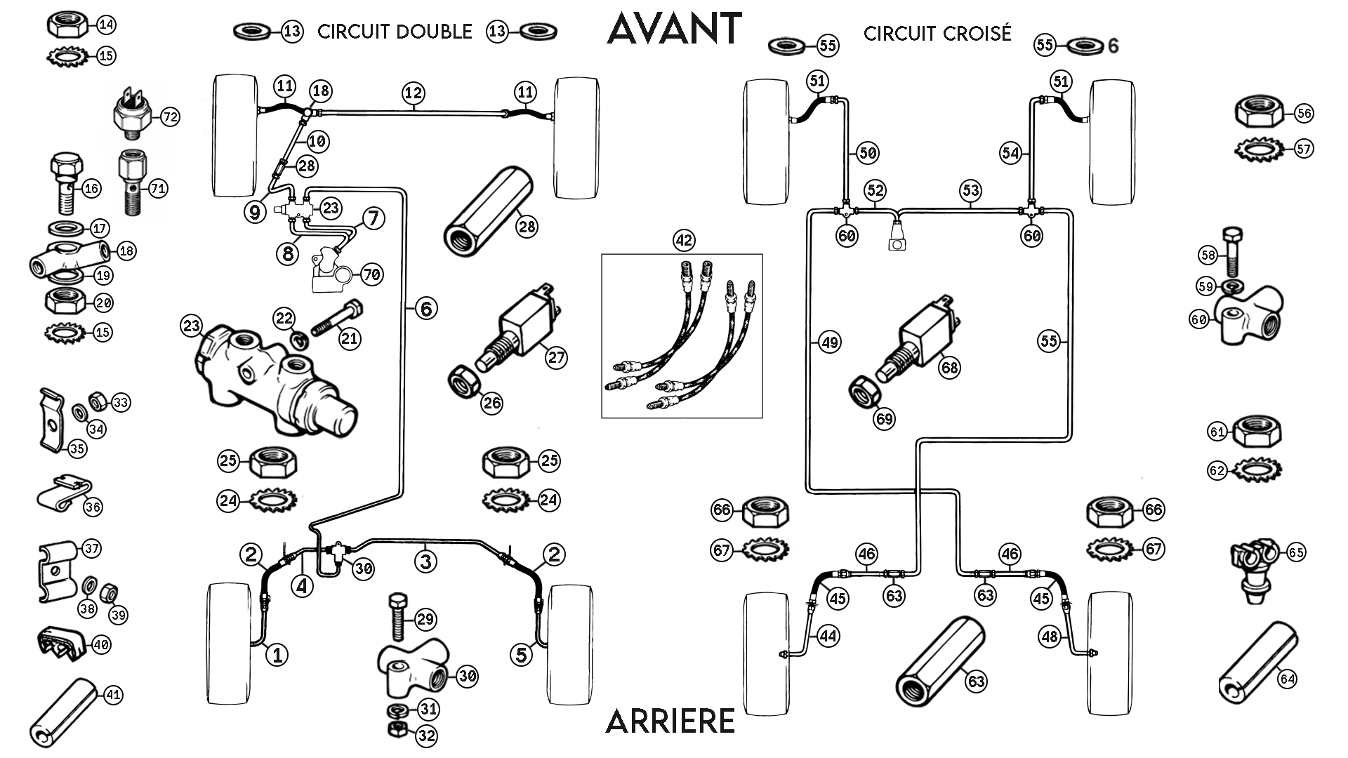 Consulter la pièce N° 70 du schéma CIRCUIT DE FREINAGE MINI