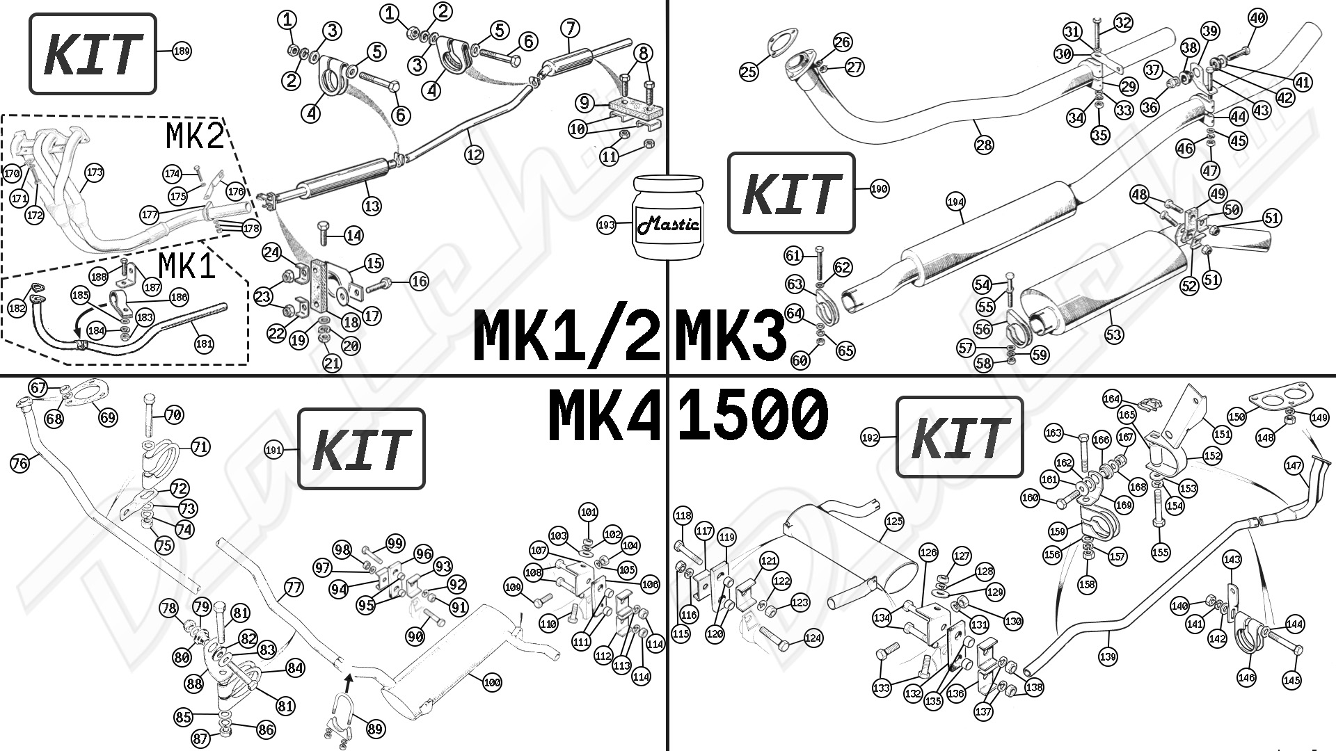 ECHAPPEMENTS SPITFIRE MK1-MK2-MK3-MK4