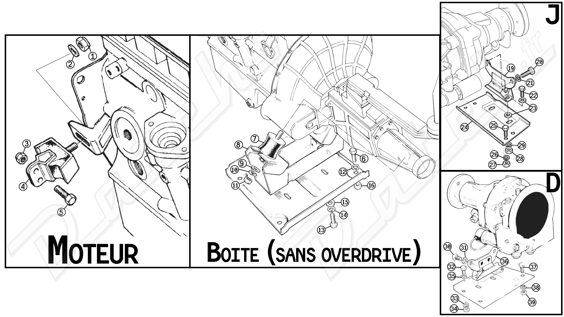 SUPPORTS MOTEUR, BOITES, PONT SPITFIRE