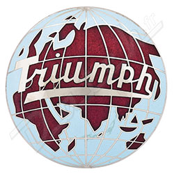 BADGE D'ENJOLIVEUR "TRIUMPH/GLOBE" TR2-TR3