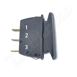 INTERRUPTEUR RECTANGULAIRE FIN (PHARES) SPITFIRE/TR6/GT6 (NOIR) SEUL