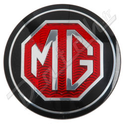CENTRE DE VOLANT MGB "MG" NOIR/ROUGE