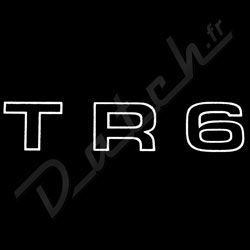 AUTOCOLLANT "TR6" LATERAL (BLANC)