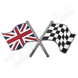 BADGE UNION-JACK/DRAPEAU DAMIER (EMAILLE) ADHESIF