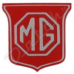 BADGE DE CALANDRE " MG" ROUGE/ALU