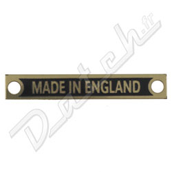 PLAQUE "MADE IN ENGLAND"