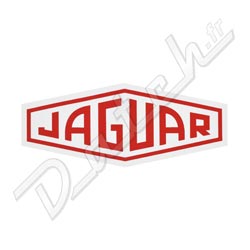 AUTOCOLLANT "JAGUAR" BLANC ET ROUGE