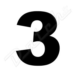 AUTOCOLLANT DE PORTE (CHIFFRE) "3" (NOIR) 11"