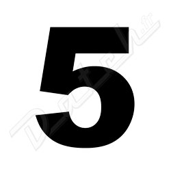 AUTOCOLLANT DE PORTE (CHIFFRE) "5" (NOIR) 11"