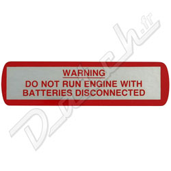 AUTOCOLLANT "WARNING DO NOT RUN"