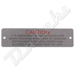 PLAQUE DE CHAUFFAGE "CAUTION"