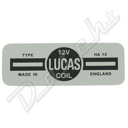 AUTOCOLLANT DE BOBINE "LUCAS" STANDARD IGNITION