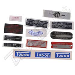 KIT AUTOCOLLANTS/PLAQUE MGB 1965-1967
