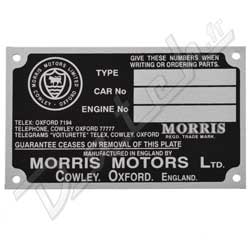 PLAQUE CHASSIS (MORRIS)