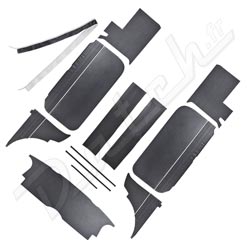 PACK GARNITURES INTERIEUR MGB CAB 1965-1968 (10P) NOIR/BLANC