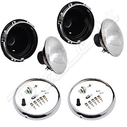 7"PASTIC BOWL + H4 HEADLAMP + RIM (COMPLETE KIT)