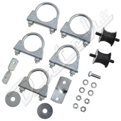 KIT DE MONTAGE D'ECHAPPEMENT GT6 DOUBLE SORTIE 2,5" (ROND)