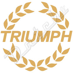 AUTOCOLLANT DE CAPOT TR7 "TRIUMPH LAURIERS" (GOLD)