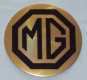 BADGE DE CABOCHON DE JANTE (47mm) "MG" (OR/NOIR)