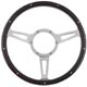 VOLANT 13" (3 BRANCHES) BOIS CLAIR CLOUS (TROUS OBLONGS) TULIPE (ALU POLI)