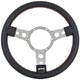 VOLANT 13" (3 BRANCHES) CUIR (TROUS RONDS) TULIPE (ALU POLI) "MO" ROUGE