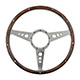 STEERING WHEEL 15" (3 SPOKES) ALLOY/WOODRIM
