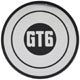 BADGE DE CABOCHON DE JANTE (51mm) "GT6"