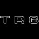 AUTOCOLLANT "TR6" LATERAL (BLANC)