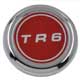 CABOCHON DE JANTE (72mm) "TR6" (ROUGE/CHROME)