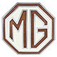 BADGE D'ECROU CENTRAL "MG" (CREME/ROUGE/OR)